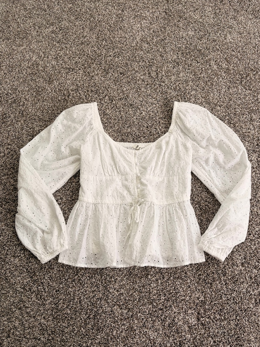 Aerie Eyelet Long Sleeve Blouse